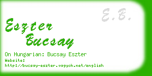 eszter bucsay business card